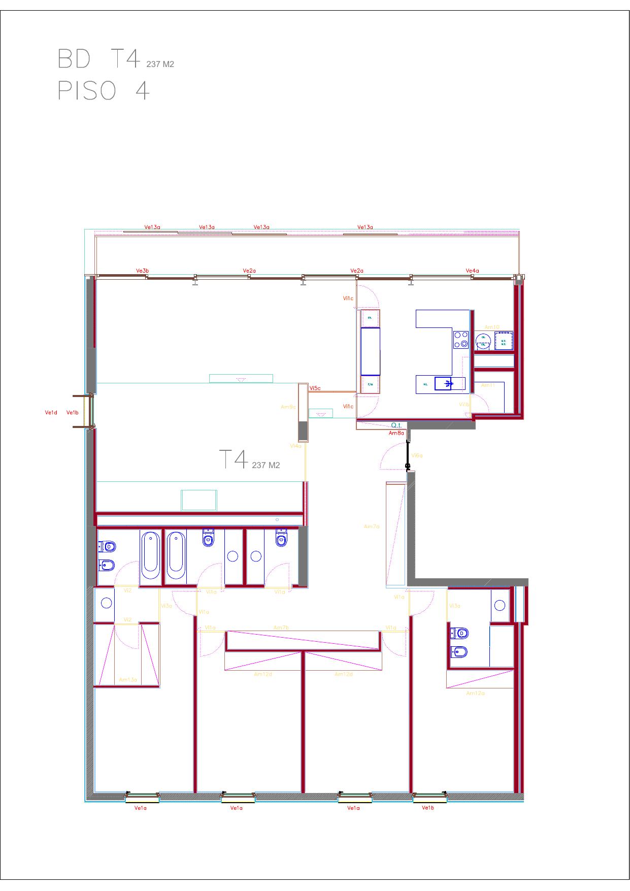 Planta da fração BD (T4, 4º ESQ)