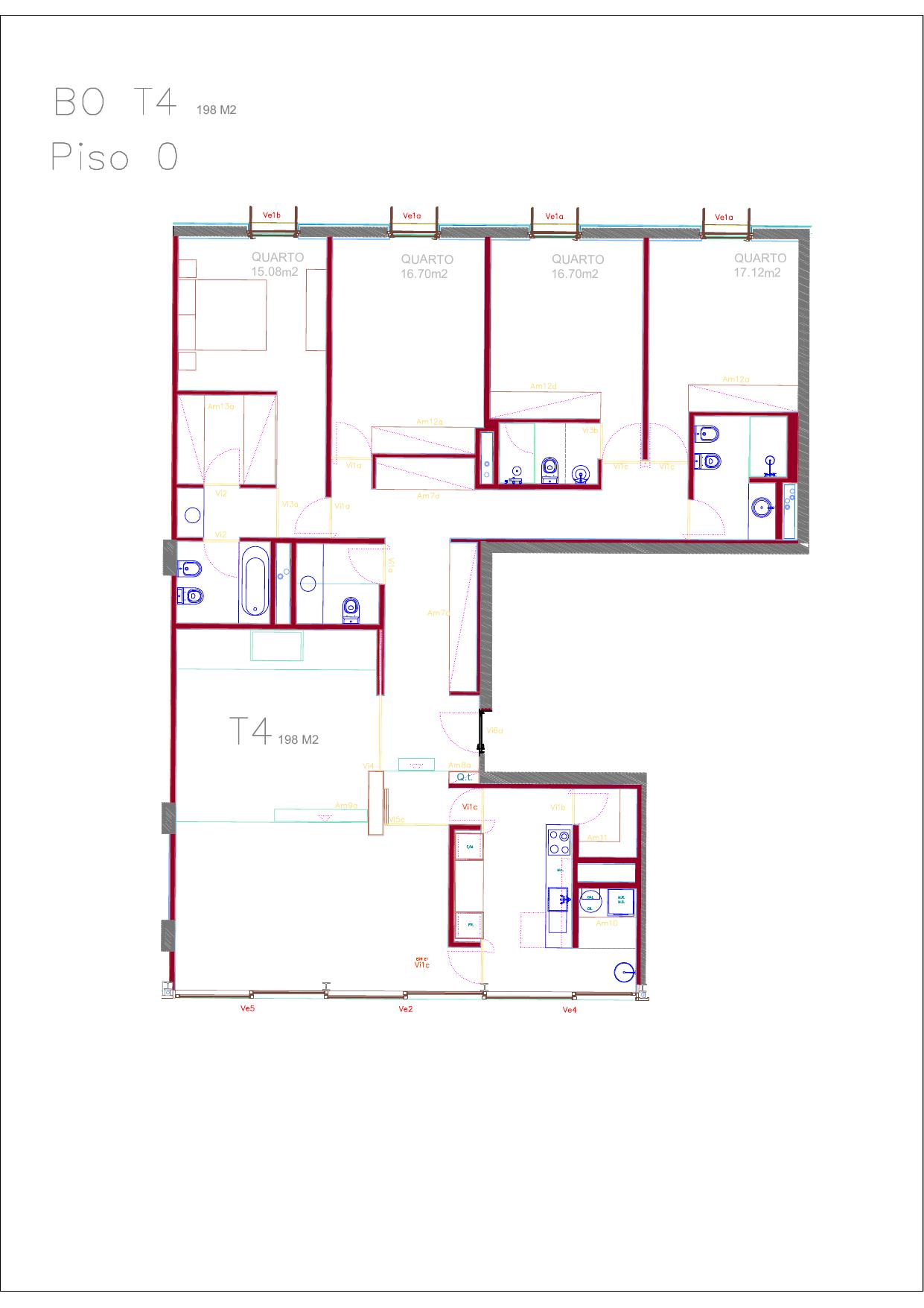 Planta da fração BO (T4, R/C ESQ)