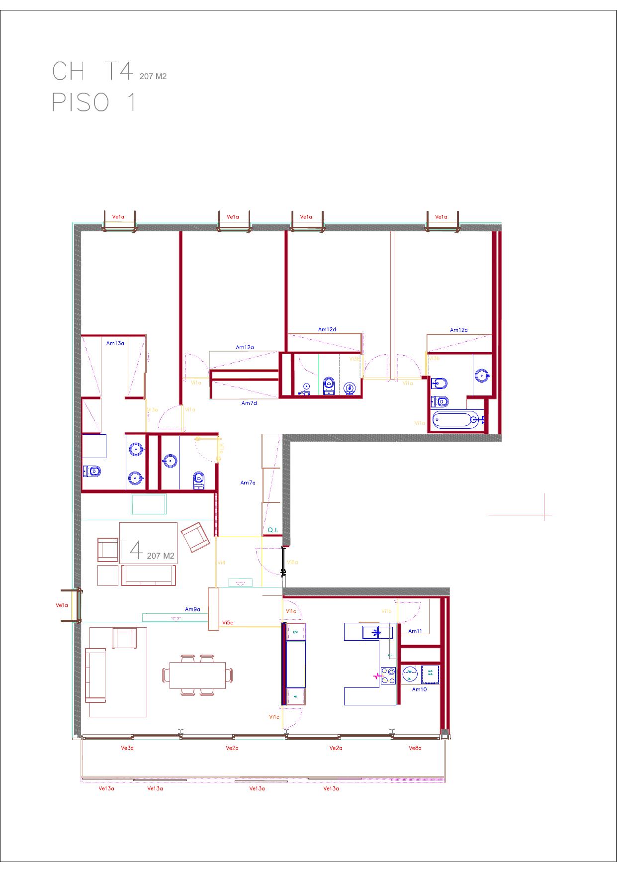 Planta da fração CH (T4, 1º ESQ)