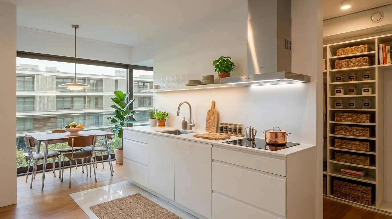 Interior kitchen with contemporary finishes