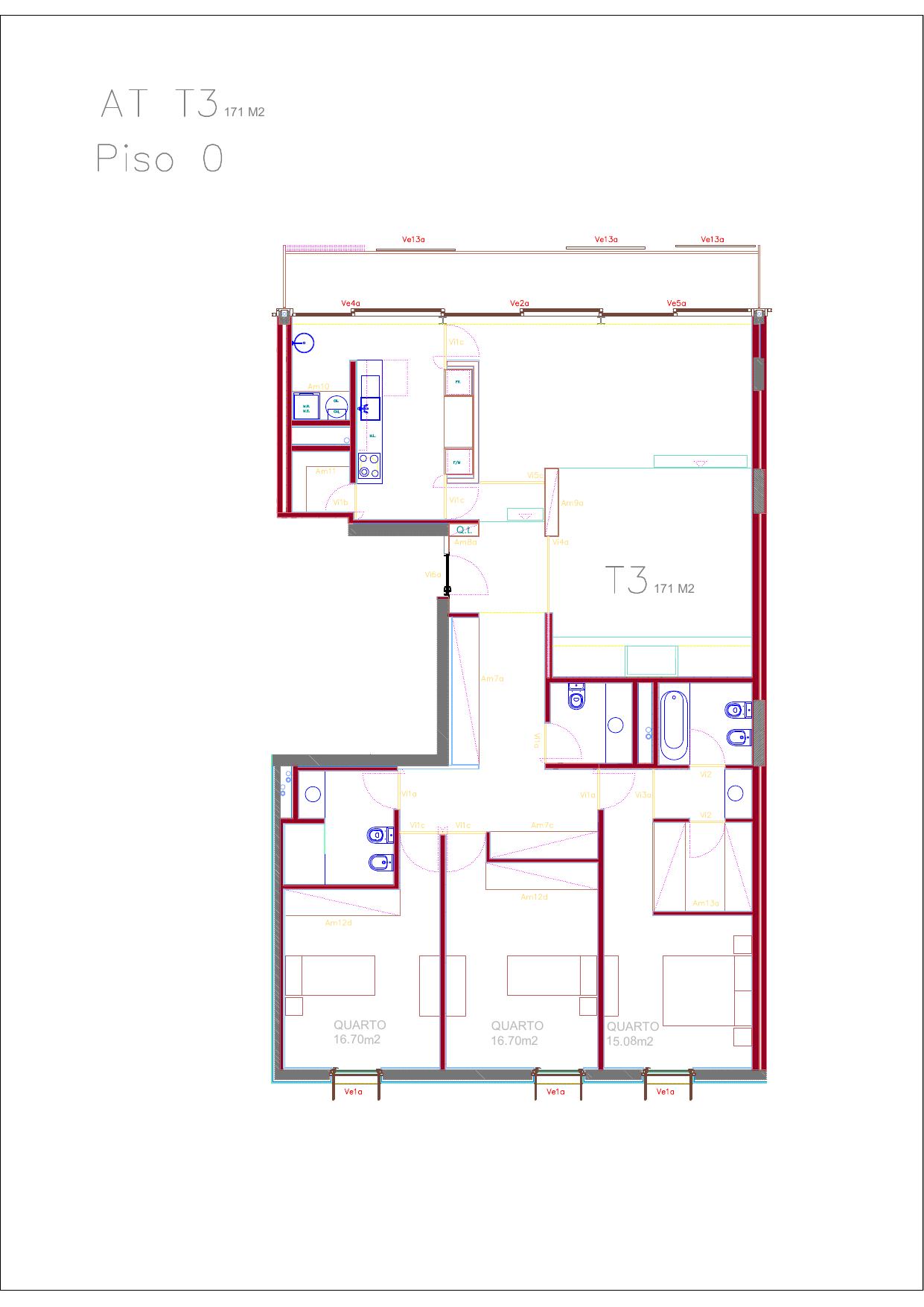 Planta da fração AT (T3, R/C DTO)